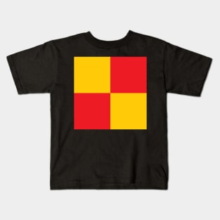 Liverpool Red and Yellow Checkered Fan Flag Kids T-Shirt